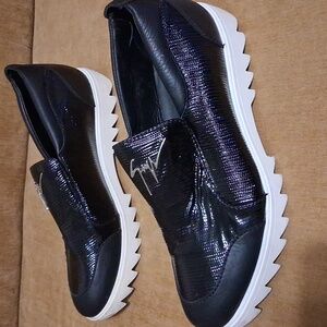 Giuseppe Zanotti Black and White Slip-On Sneakers
